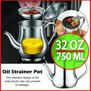 Stainless Steel Strainer Oil Pot - 750 ML